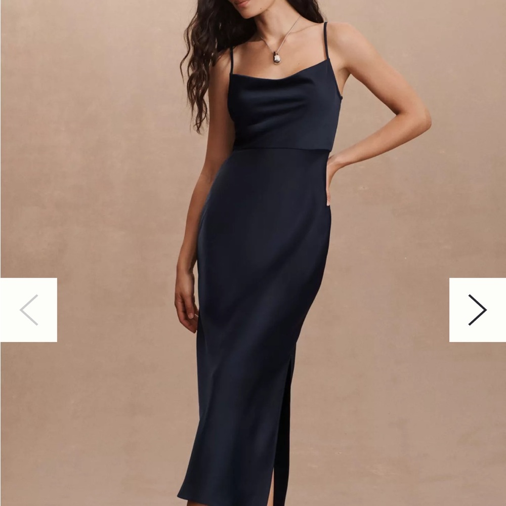 BHLDN Black Satin Dress